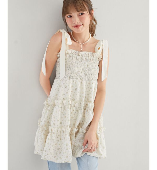  「肩リボンバルーンチュニック」|シャツ・ブラウス|