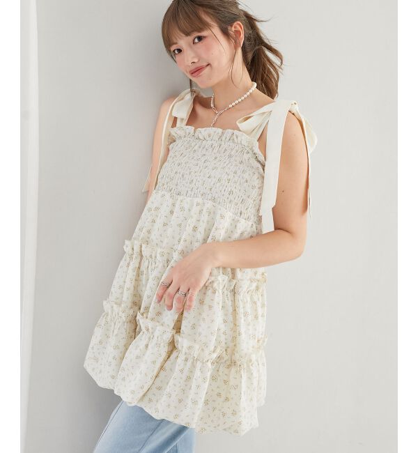  「肩リボンバルーンチュニック」|シャツ・ブラウス|