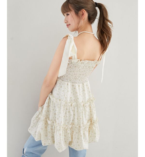  「肩リボンバルーンチュニック」|シャツ・ブラウス|