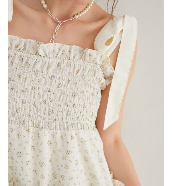  「肩リボンバルーンチュニック」|シャツ・ブラウス|