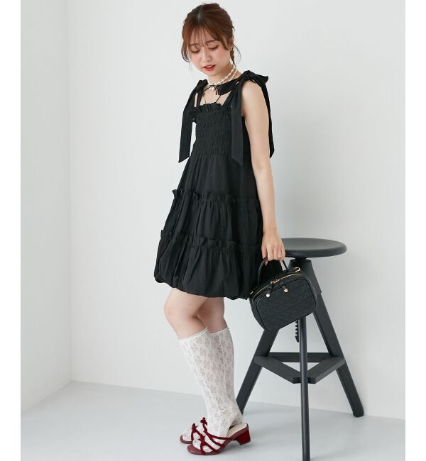  「肩リボンバルーンチュニック」|シャツ・ブラウス|