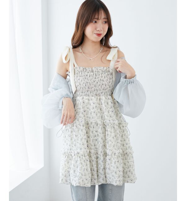  「肩リボンバルーンチュニック」|シャツ・ブラウス|