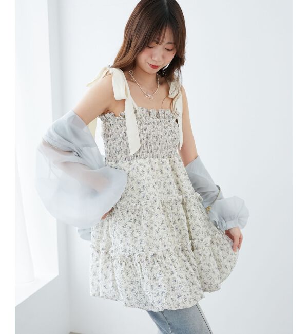  「肩リボンバルーンチュニック」|シャツ・ブラウス|
