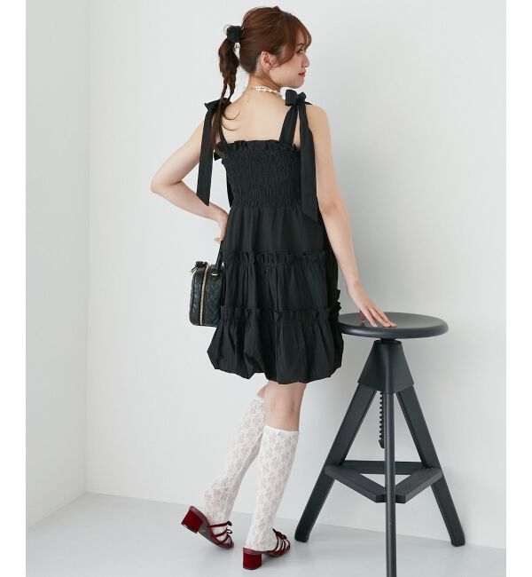  「肩リボンバルーンチュニック」|シャツ・ブラウス|