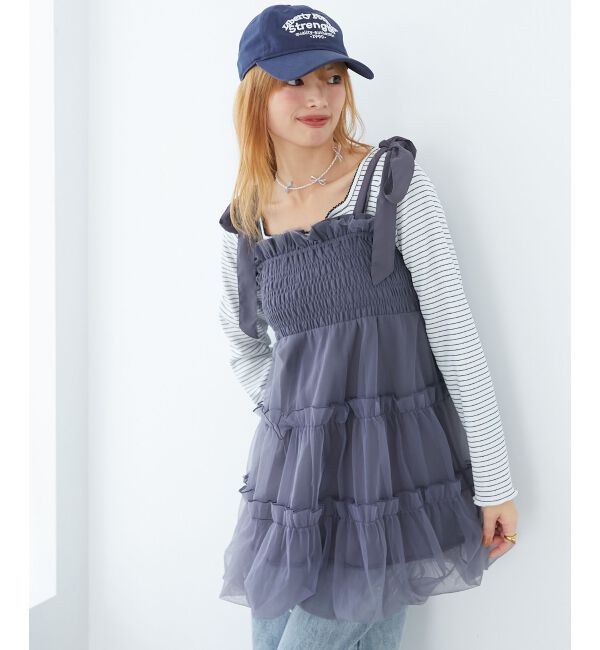  「肩リボンバルーンチュニック」|シャツ・ブラウス|