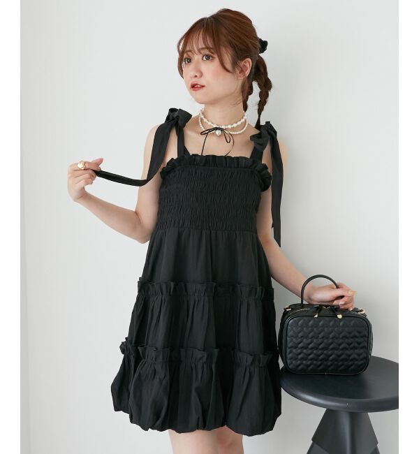  「肩リボンバルーンチュニック」|シャツ・ブラウス|