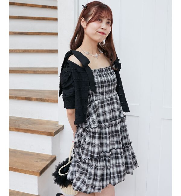  「肩リボンバルーンチュニック」|シャツ・ブラウス|