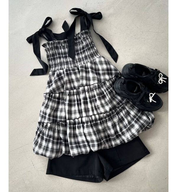  「肩リボンバルーンチュニック」|シャツ・ブラウス|