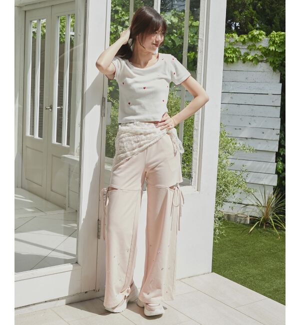  「ガーリーモチーフエンブロイダリーT」|Tシャツ・カットソー|