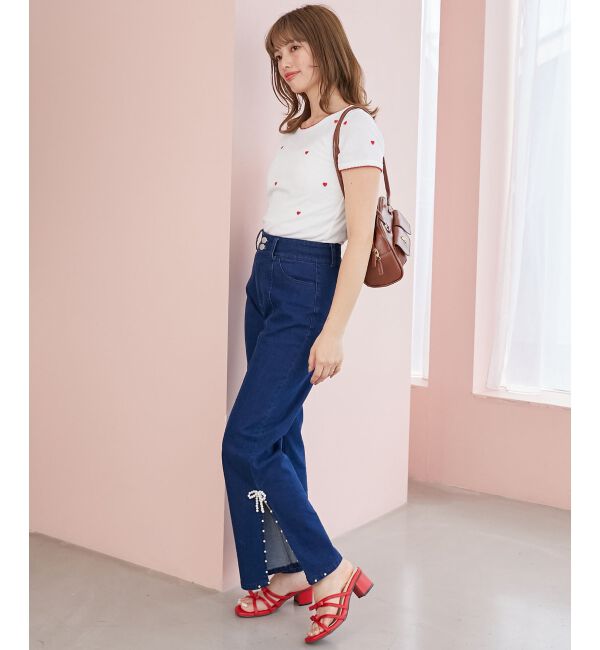  「ガーリーモチーフエンブロイダリーT」|Tシャツ・カットソー|