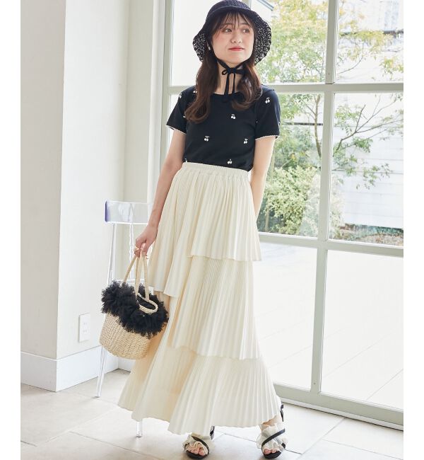  「ガーリーモチーフエンブロイダリーT」|Tシャツ・カットソー|