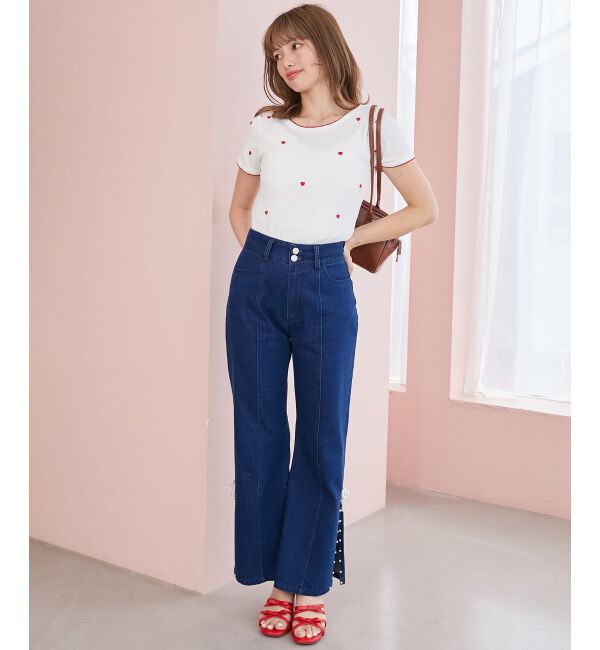  「ガーリーモチーフエンブロイダリーT」|Tシャツ・カットソー|