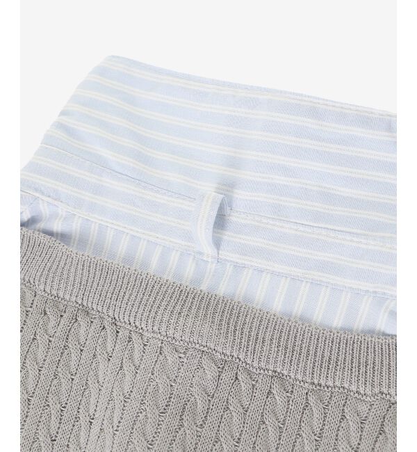  「リボンセットドッキング半袖ニット」|ニット・セーター|