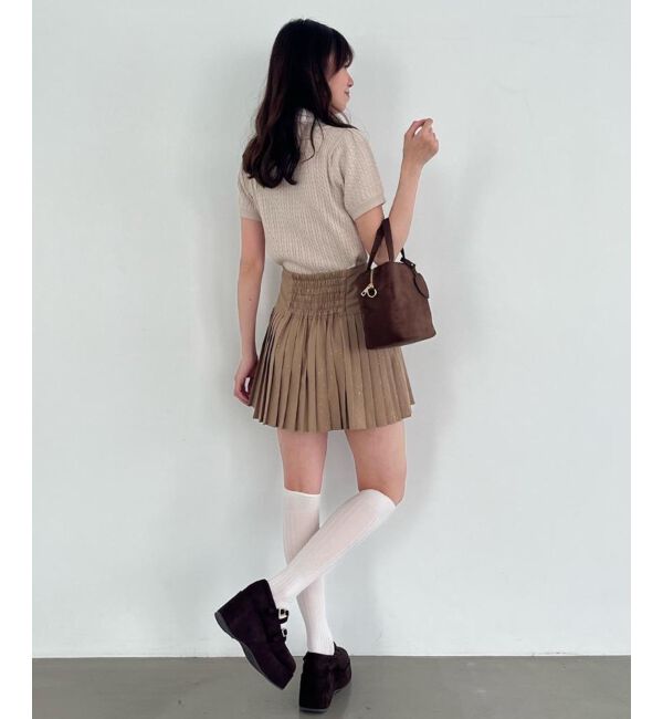  「リボンセットドッキング半袖ニット」|ニット・セーター|