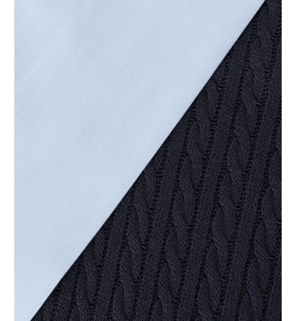  「リボンセットドッキング半袖ニット」|ニット・セーター|