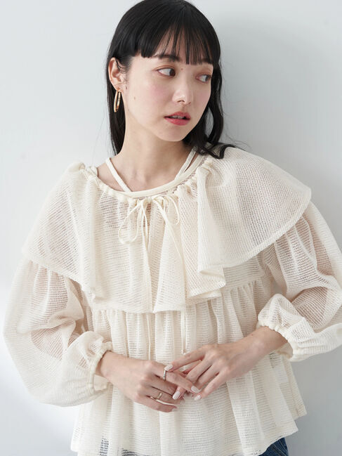 earth music&ecology「マルチwayカラーメッシュブラウス」|シャツ・ブラウス|