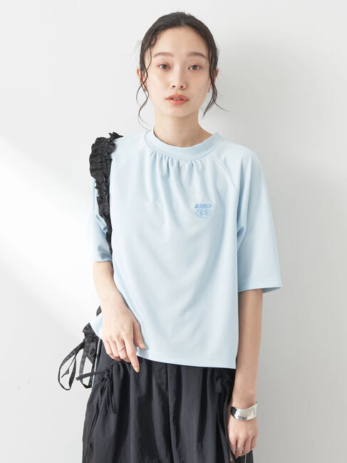earth music&ecology「スポーティー刺繍ロゴT」|Tシャツ・カットソー|Light Blue