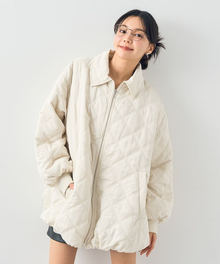 earth music&ecology「ダブルステッチキルティングコート」|ブルゾン・スタジャン|