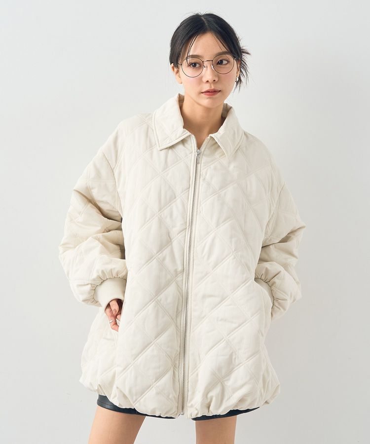 earth music&ecology「ダブルステッチキルティングコート」|ブルゾン・スタジャン|