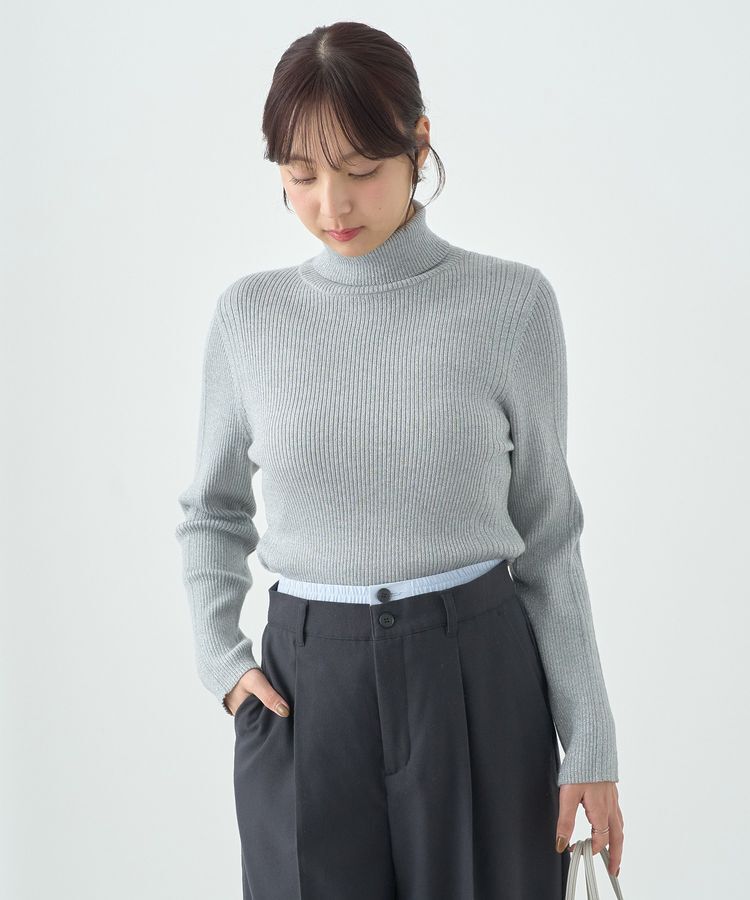 earth music&ecology「ラメタートルネックニットプルオーバー」|ニット・セーター|