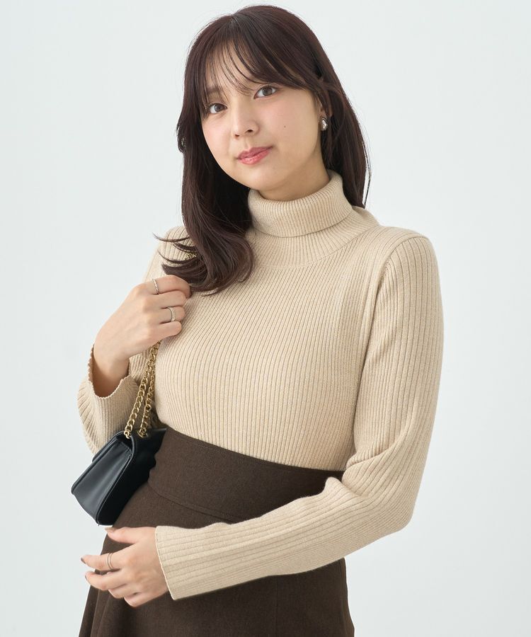 earth music&ecology「ラメタートルネックニットプルオーバー」|ニット・セーター|Gold