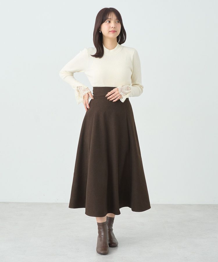 earth music&ecology「スリットレーススリーブプルオーバー」|ニット・セーター|