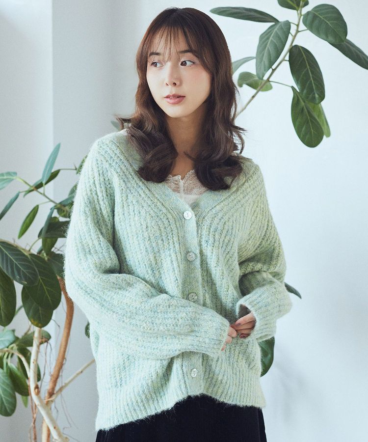 earth music&ecology「ふわふわMIXヤーンカーディガン」|カーディガン|