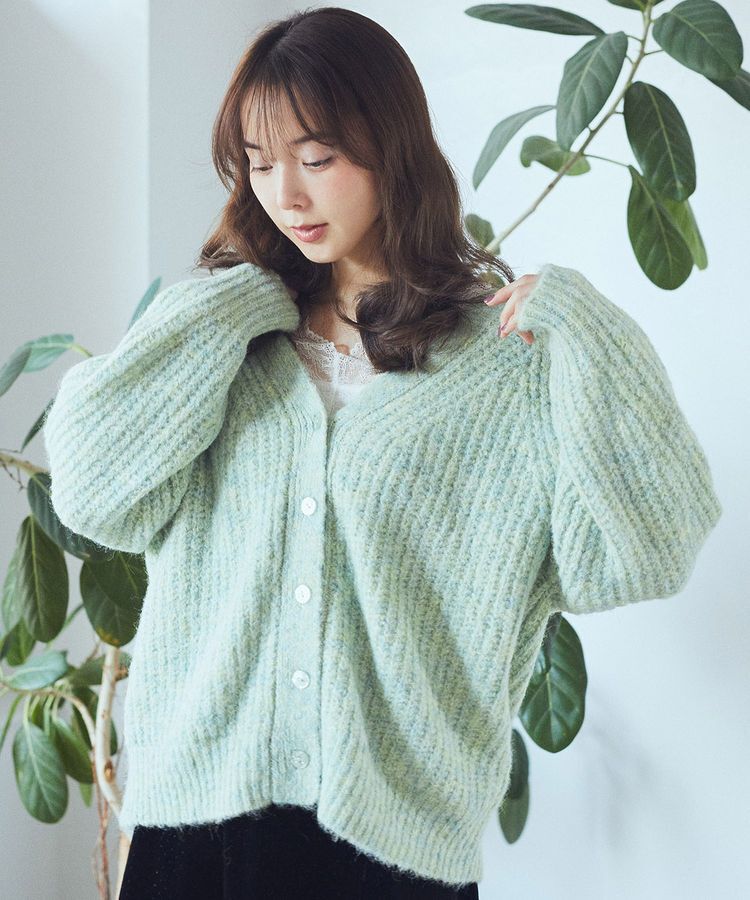 earth music&ecology「ふわふわMIXヤーンカーディガン」|カーディガン|