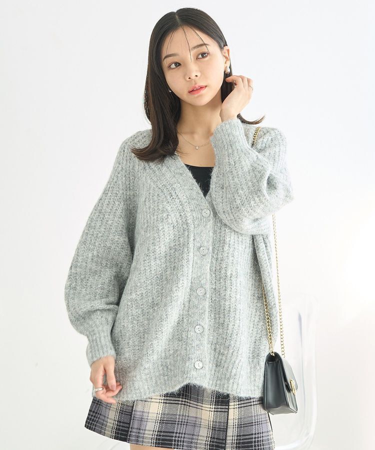 earth music&ecology「ふわふわMIXヤーンカーディガン」|カーディガン|