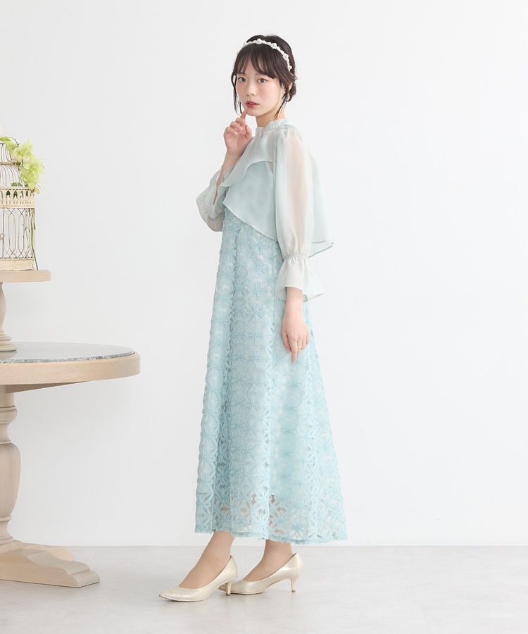 earth music&ecology「SET2点シアーブラウス＋3Dレースワンピース」|ワンピース|