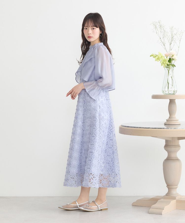 earth music&ecology「SET2点シアーブラウス＋3Dレースワンピース」|ワンピース|