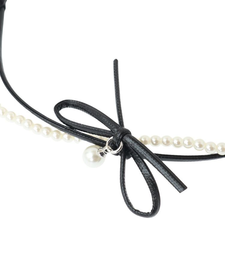 earth music&ecology「コードリボン&times;パールチョーカー」|ネックレス|