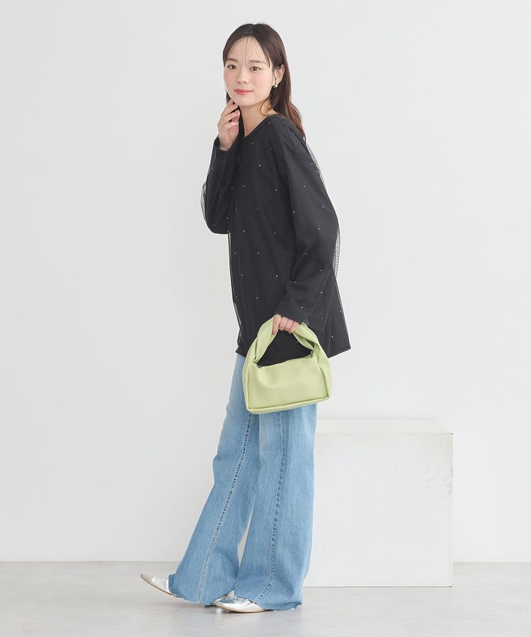 earth music&ecology「ラインストーンチュールドッキングプルオーバー」|Tシャツ・カットソー|