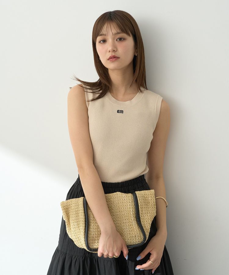 earth music&ecology「ロゴ刺繍ノースリーブニットプルオーバー」|ニット・セーター|