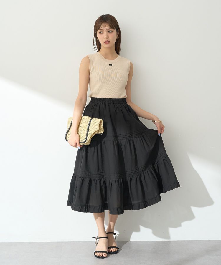 earth music&ecology「ロゴ刺繍ノースリーブニットプルオーバー」|ニット・セーター|