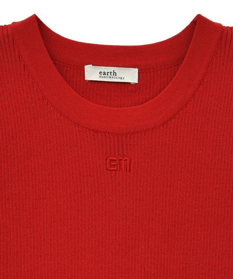 earth music&ecology「ロゴ刺繍ノースリーブニットプルオーバー」|ニット・セーター|