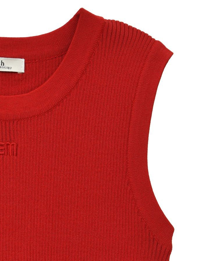 earth music&ecology「ロゴ刺繍ノースリーブニットプルオーバー」|ニット・セーター|