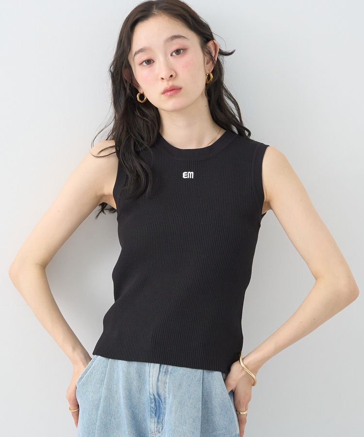 earth music&ecology「ロゴ刺繍ノースリーブニットプルオーバー」|ニット・セーター|