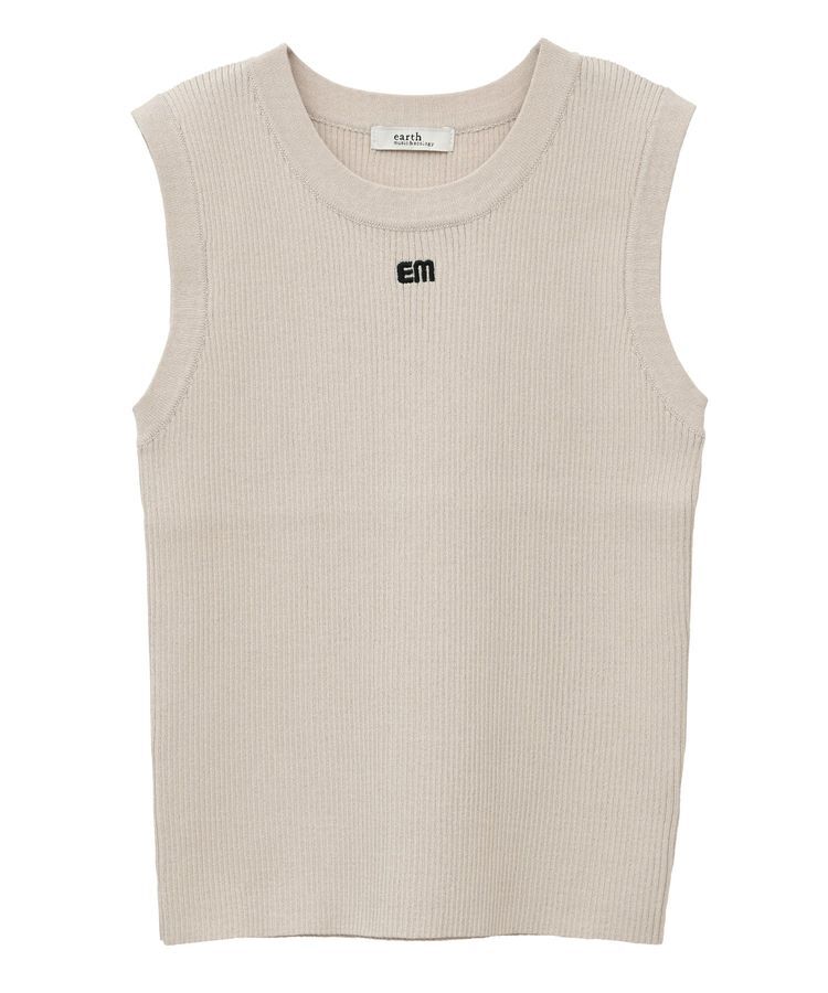 earth music&ecology「ロゴ刺繍ノースリーブニットプルオーバー」|ニット・セーター|