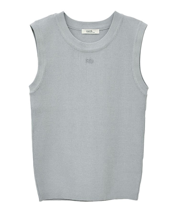 earth music&ecology「ロゴ刺繍ノースリーブニットプルオーバー」|ニット・セーター|