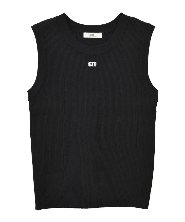 earth music&ecology「ロゴ刺繍ノースリーブニットプルオーバー」|ニット・セーター|
