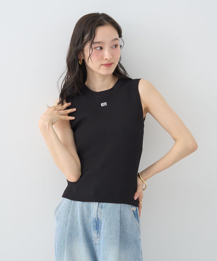 earth music&ecology「ロゴ刺繍ノースリーブニットプルオーバー」|ニット・セーター|