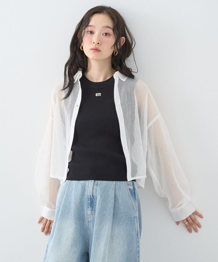 earth music&ecology「ロゴ刺繍ノースリーブニットプルオーバー」|ニット・セーター|