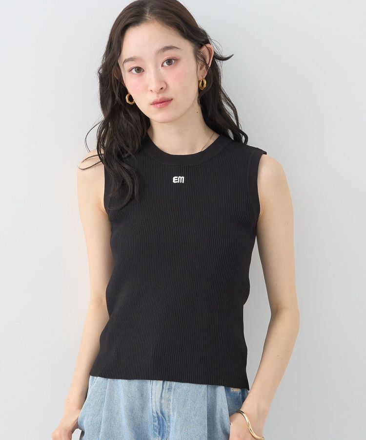 earth music&ecology「ロゴ刺繍ノースリーブニットプルオーバー」|ニット・セーター|