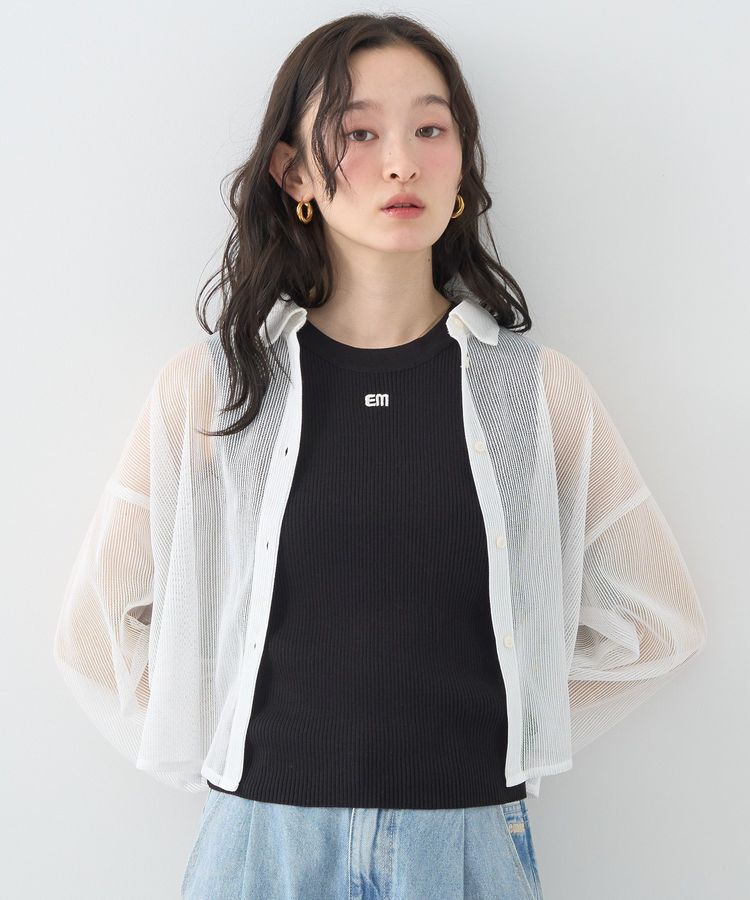 earth music&ecology「ロゴ刺繍ノースリーブニットプルオーバー」|ニット・セーター|