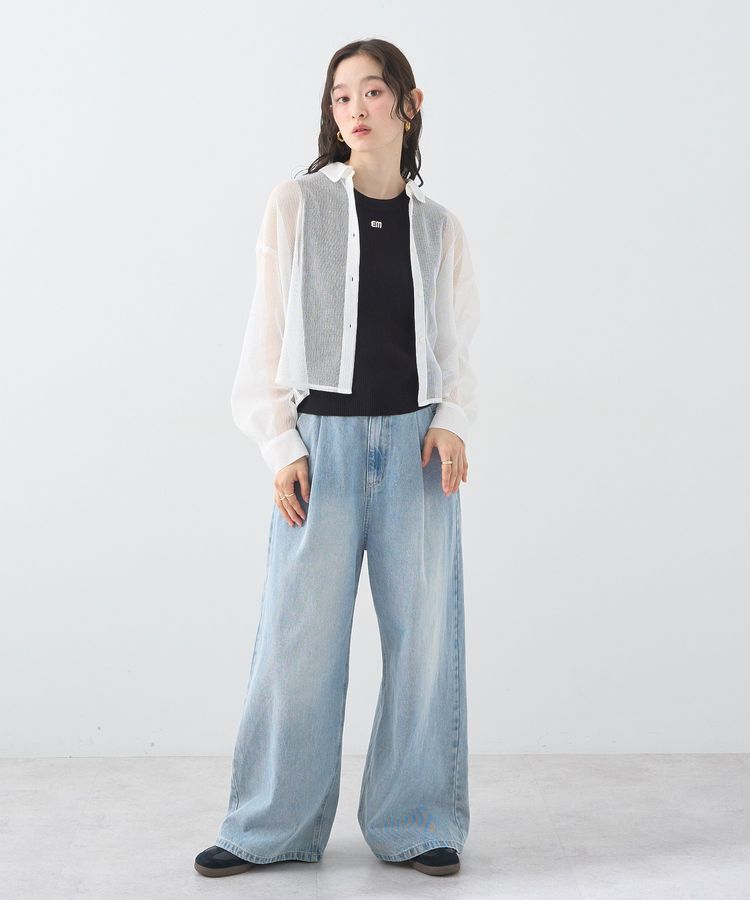 earth music&ecology「ロゴ刺繍ノースリーブニットプルオーバー」|ニット・セーター|