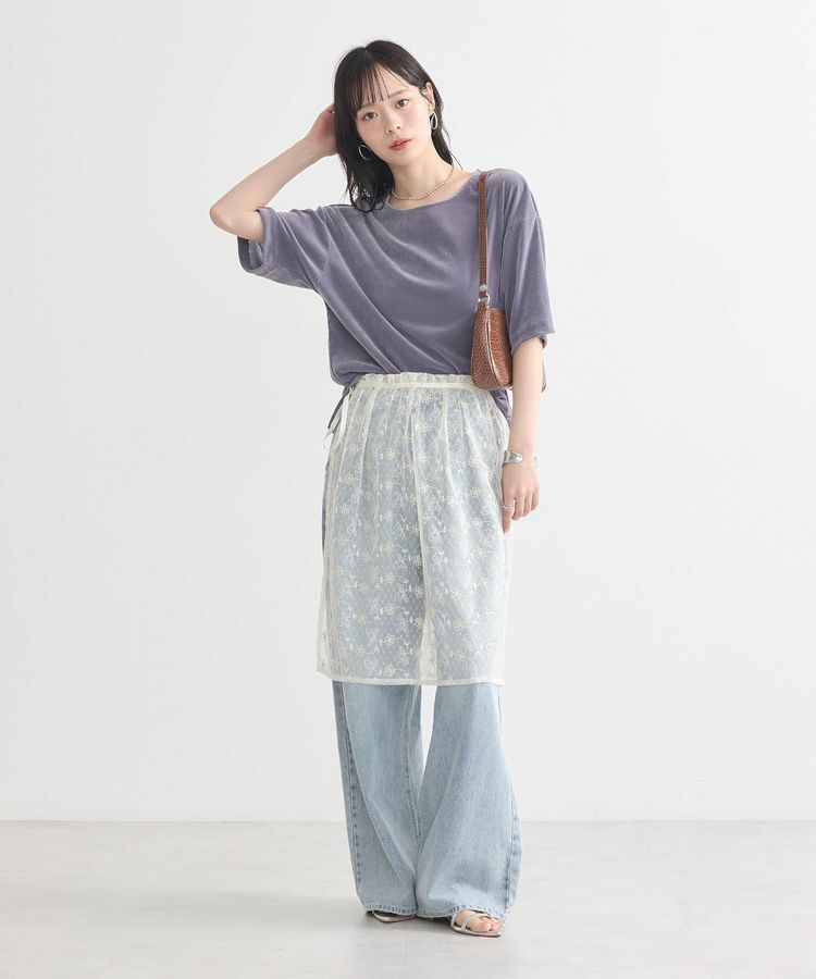 earth music&ecology「タックホックデニムパンツ」|デニム|