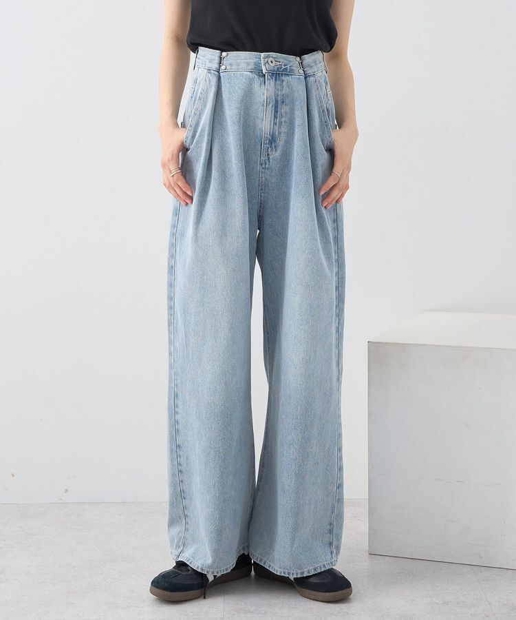 earth music&ecology「タックホックデニムパンツ」|デニム|