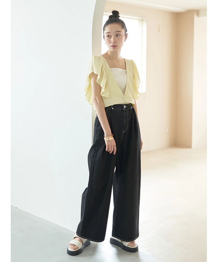 earth music&ecology「タックホックデニムパンツ」|デニム|