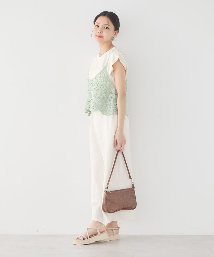 earth music&ecology「SET2点 クロシェキャミソール+ノースリーブプルオーバー」|Tシャツ・カットソー|